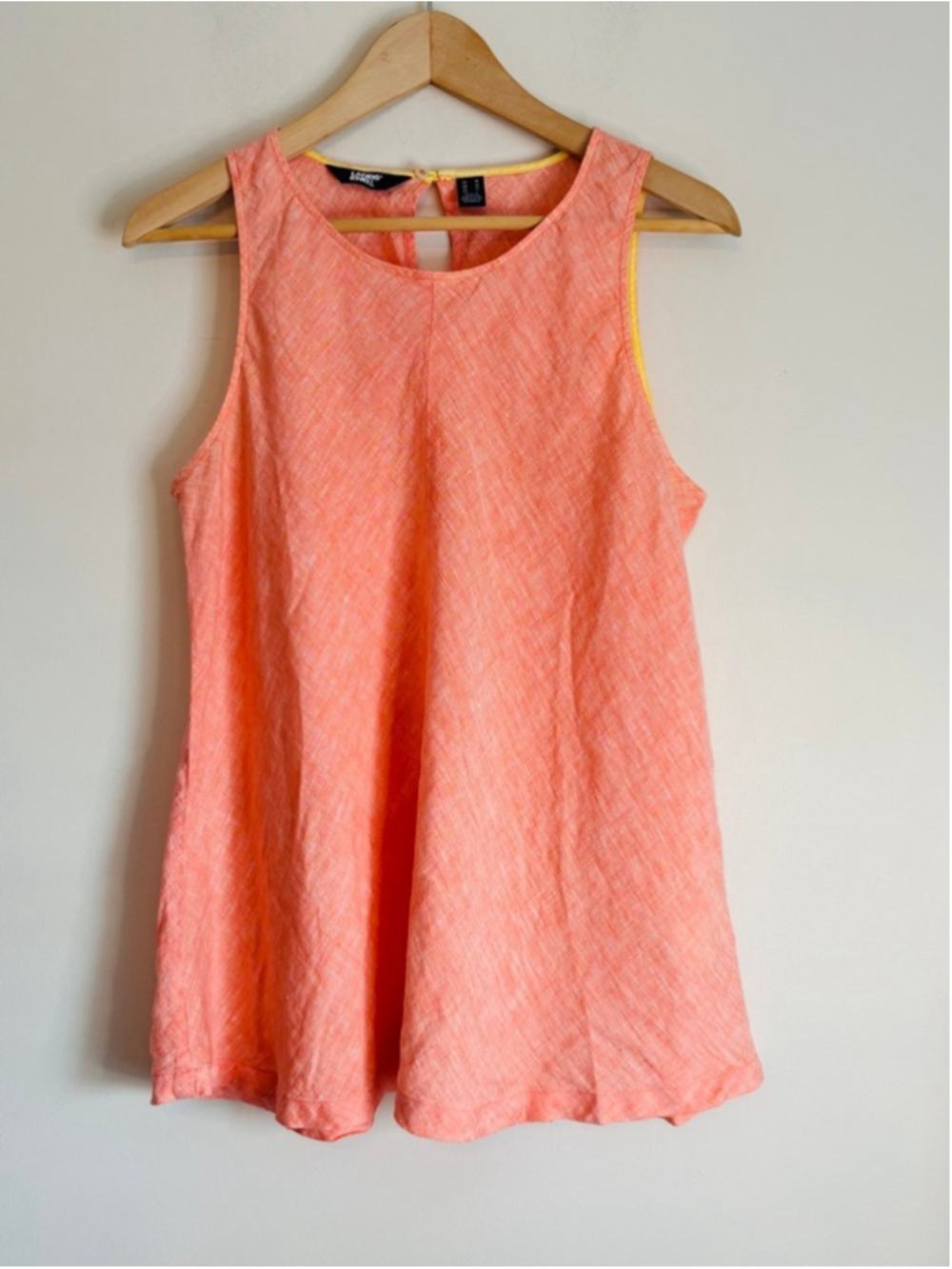 Lands' End Womens M Linen A Line Swing Tank Top Coral Vacation Travel Preppy